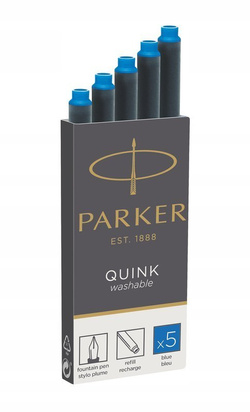 Naboje Parker standard - długie Jasnoniebieskie Zmywalne 5szt 1950383