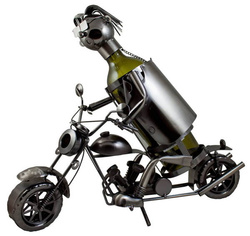 Stojak na butelkę metalowy 0,75 l "MOTOCYKLISTA" W98
