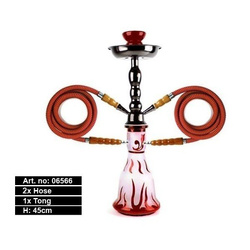 Shisha, fajka wodna 2 węże, Czerwona 06566