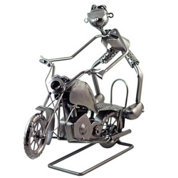 Stojak na butelkę metalowy 0,75 l "MOTOCYKLISTA" W92